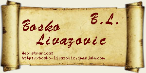 Boško Livazović vizit kartica